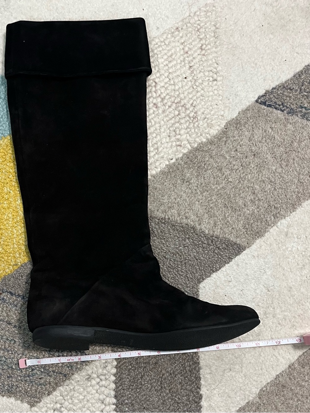 Giuseppe Zanotti Luxury Italian Black Suede Leather Women’s Flat Boots Size 41 - Picture 9 of 9